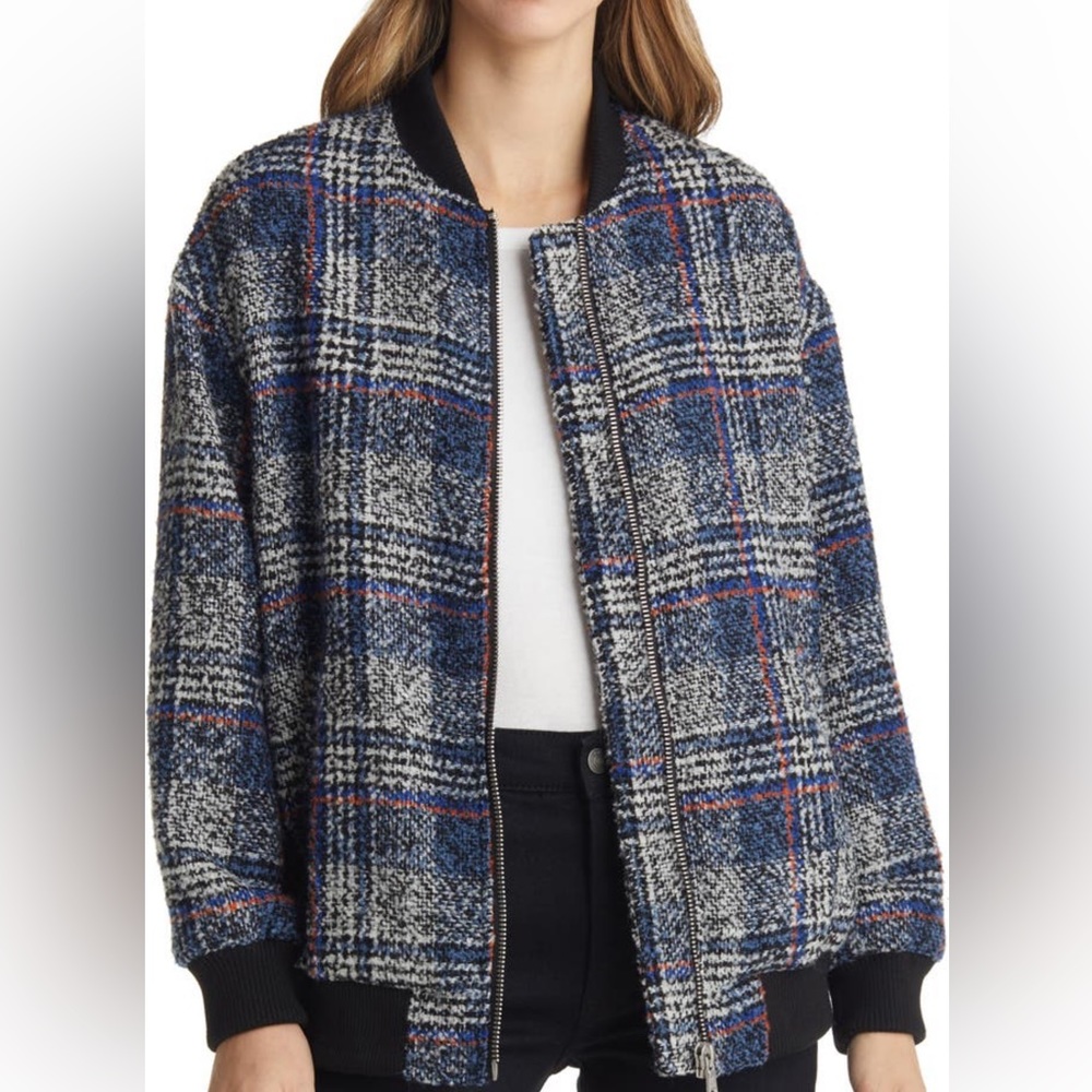 NWT - Avec Les Filles - Plaid Tweed Bomber Jacket 2X